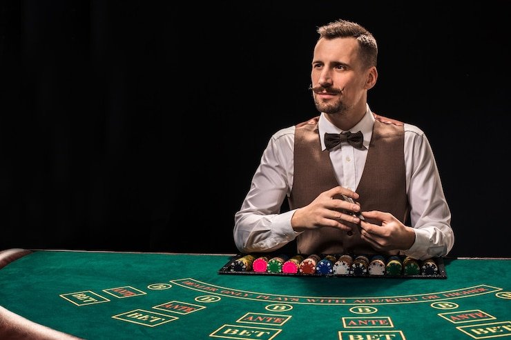 Tampilan meja live blackjack bonanza247 dengan dealer profesional